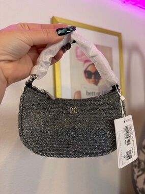 NWT Lululemon City Essentials Nano Shoulder Bag Glitter Silver OS Rare Sold Out!